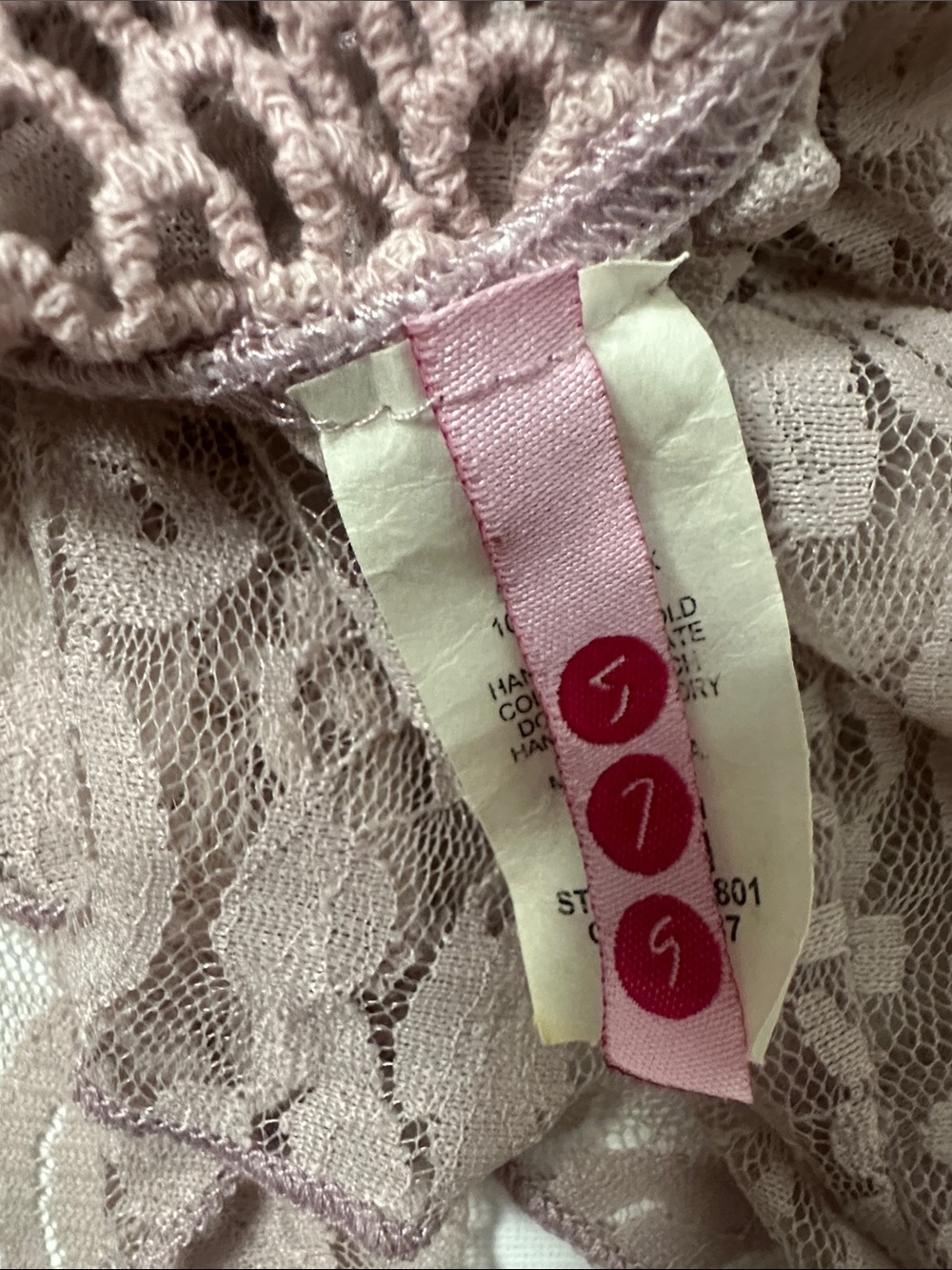 579 Crochet & Lace Tie-Front Chemise in Dusty Pink Y2K - Picture 5 of 5